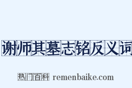 谢师其墓志铭反义词是什么意思的图片